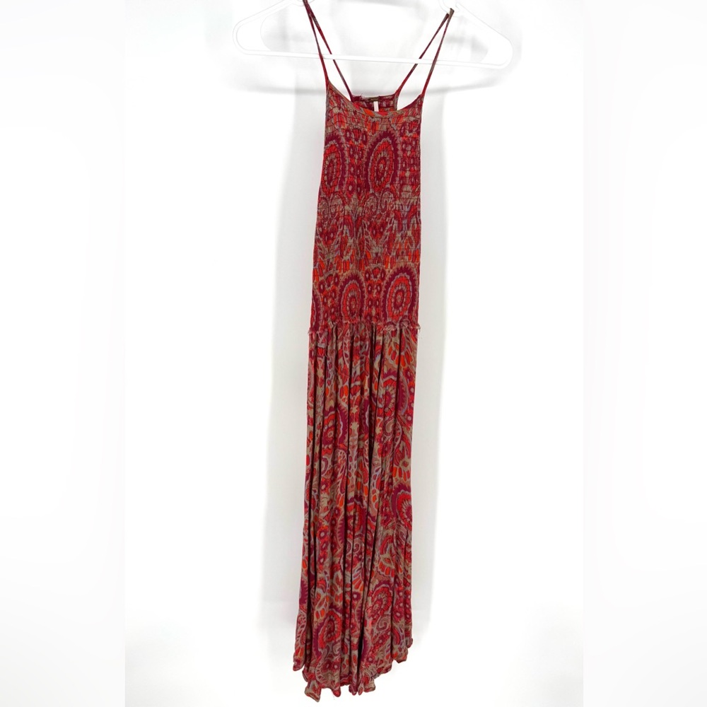 Free People Red Patterned Halter High-Low Dress - Picture 3 of 10